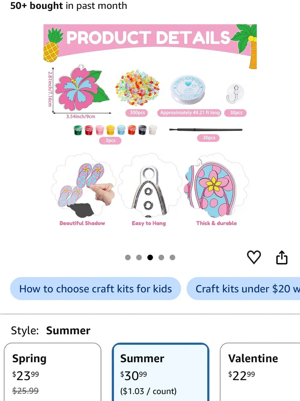 Summer window art sun catchers Craft Kit for Kids - DIY Decorative Charms